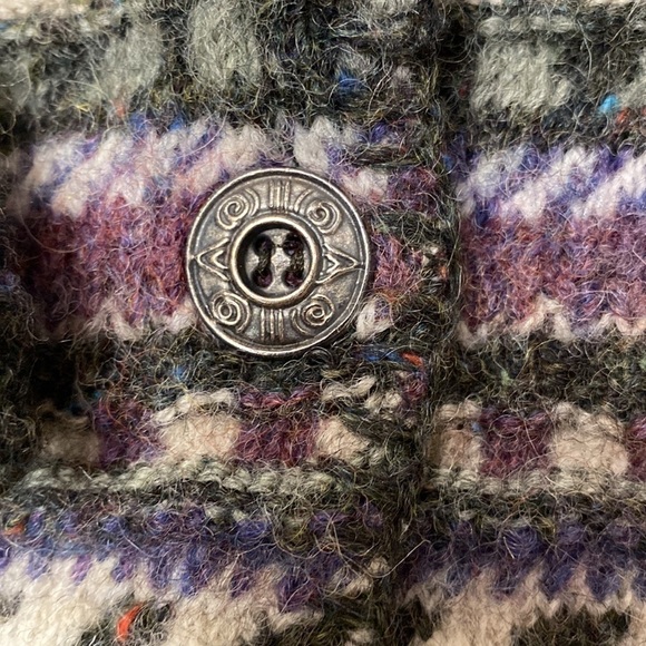 ALPS Fair Isle wool Cardigan Sweater Womens L Nordic Warm Preppy Long sleeve - Picture 5 of 8